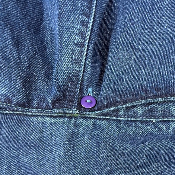 VTG North Style Denim Hooded Jacket Green Plaid Lined Zip Front Women Large - Picture 8 of 9